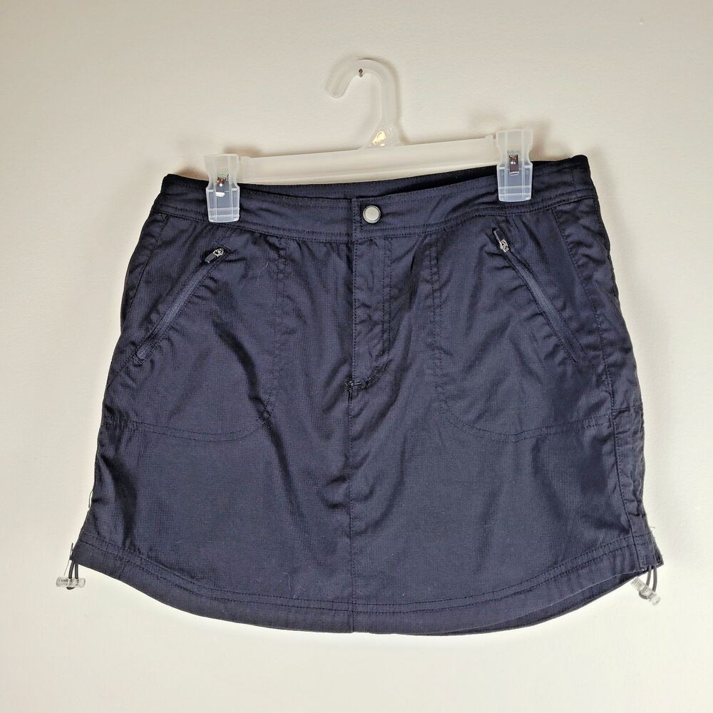 te verde Athletic Black Skort S Built-in Shorts Zipper Pocket Nylon Spandex Golf